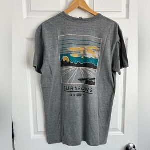 Anvil size XL TURNROWS gray short sleeve Tshirt crop duster airplane